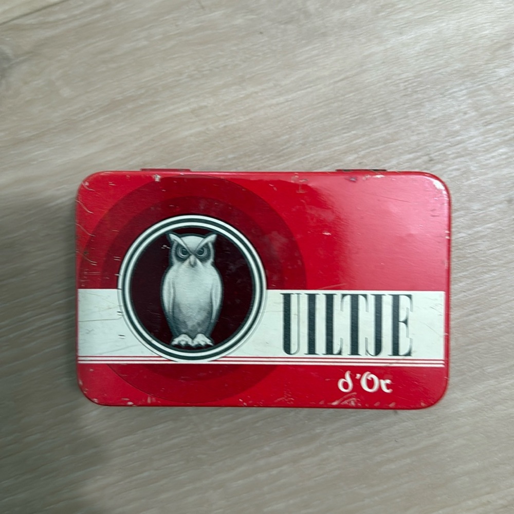 VTG Uiltje d’Or Metal Tin Box with Owl Design